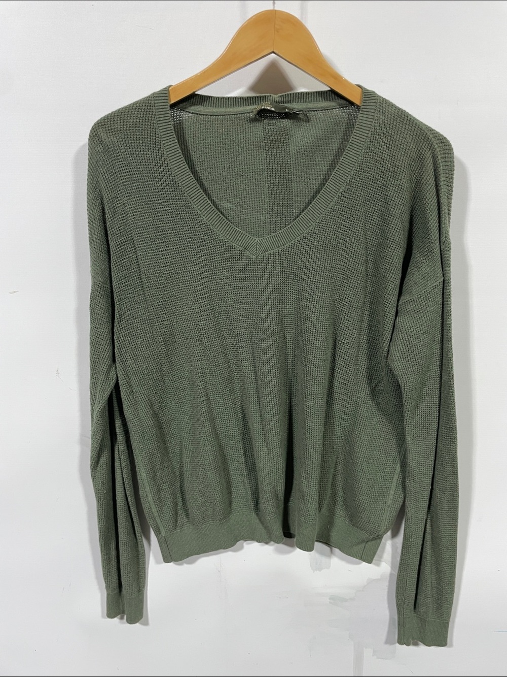 Prana Olive Green V-Neck Sweater
